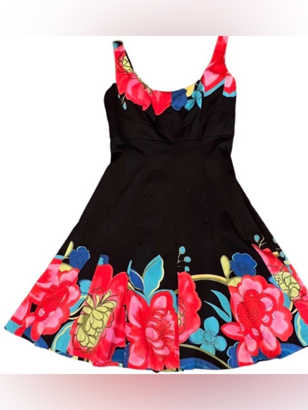 Nine West Floral A-line Sundress with Pink & Blue Accents size 12